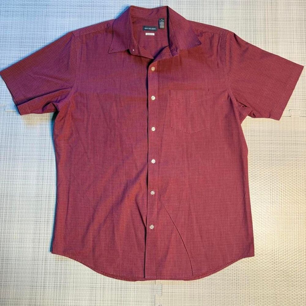 Van-heusen Men's Burgundy and Red Shirt